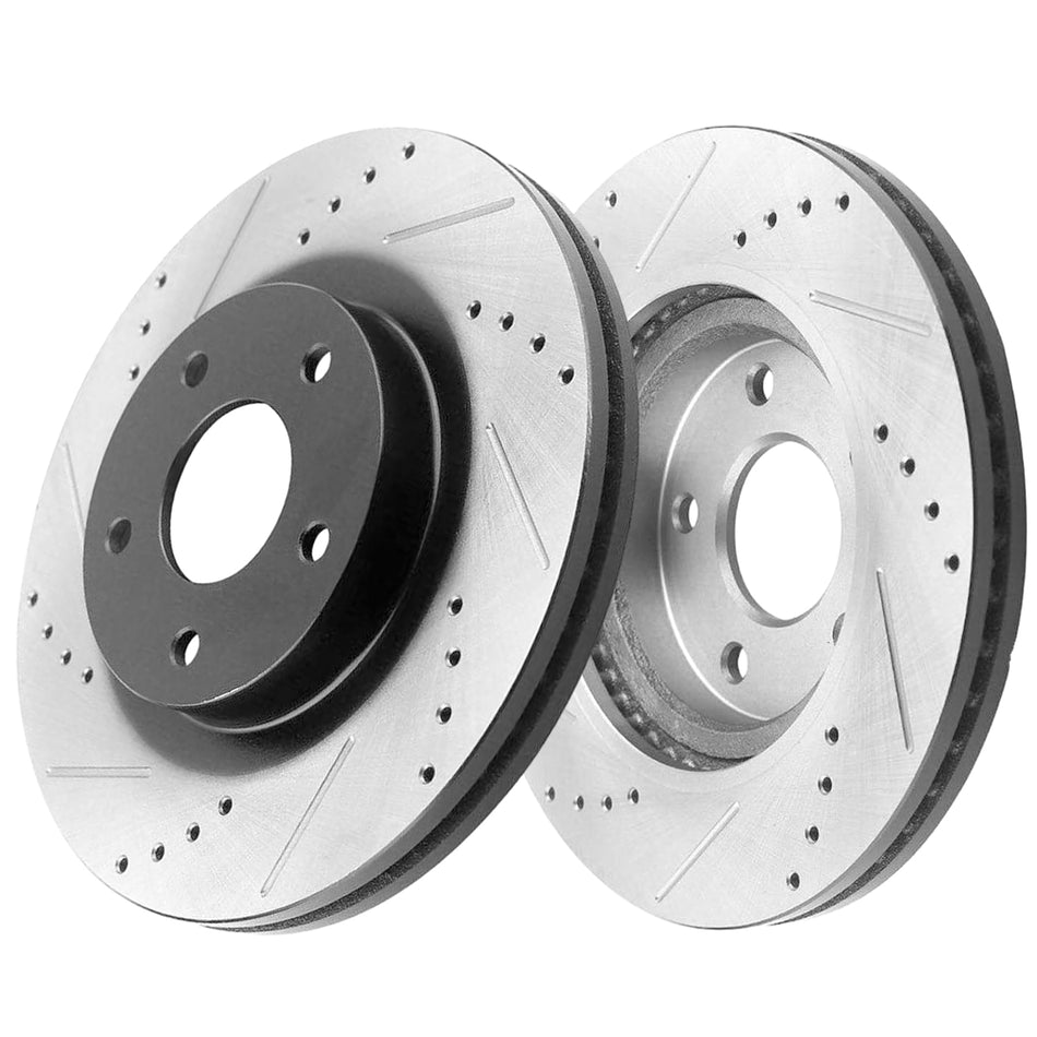 Rear Drilled and Slotted Disc Brake Rotors for Hyundai Azera Sonata Tucson, Kia Cadenza Optima