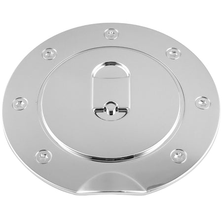 Chrome Fuel Tank Cap Fits for 07-03 Ford F150, 99-10 Ford F-250 F-350 F-450 F-550 Super Duty, 97-17 Ford Expedition, 00-05 Ford Excursion - Triple Gas Door Cover MotorbyMotor