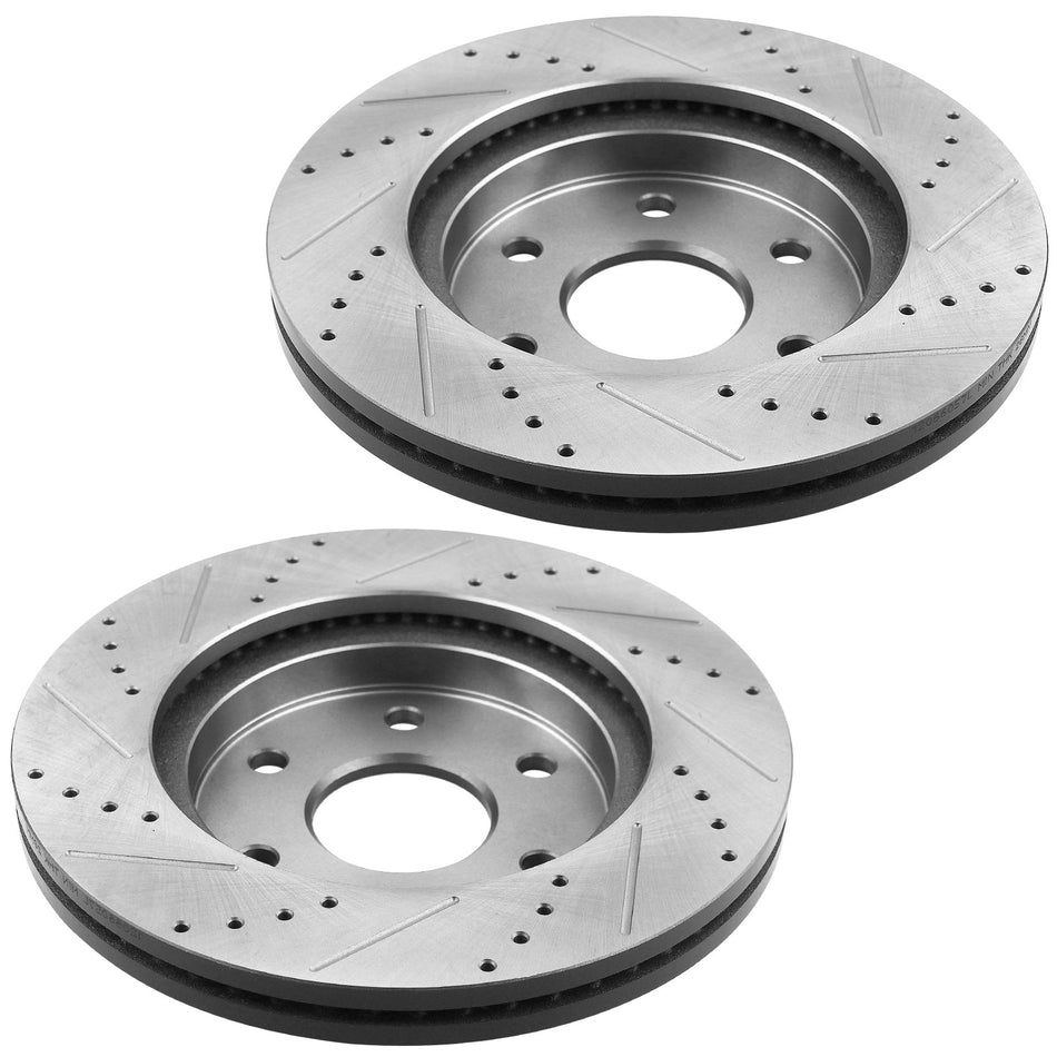 Buick,Chevy Traverse,GMC,Saturn Front Rear Brake Rotors and Ceramic Pads