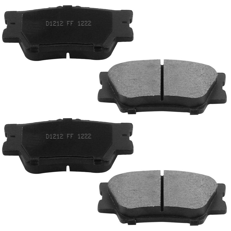 MotorbyMotor Rotors 281mm Rear Disc Brake Rotor & Ceramic Brake Pads  2007-2011 Toyota Camry, 2008-2012 Toyota Avalon, 2007-2012 Lexus ES350 Brake Pads & Rotors 31433