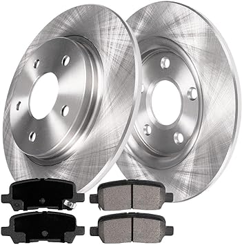 Motorbymotor 270mm Rear Brake Kit Rotors and Ceramic Pads Fits for Chevy Impala, Buick Allure Lacrosse, Pontiac Grand Prix Solid Slotted Disc Brake Rotor & Brake Pads 120.62129, 55085 MotorbyMotor