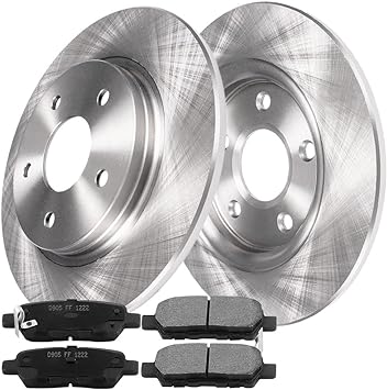 Motorbymotor 281mm Rear Brake Kit Rotors and Ceramic Pads Fits for Nissan Altima Juke Sentra Maxima Solid Slotted Disc Brake Rotor + Brake Pads MotorbyMotor