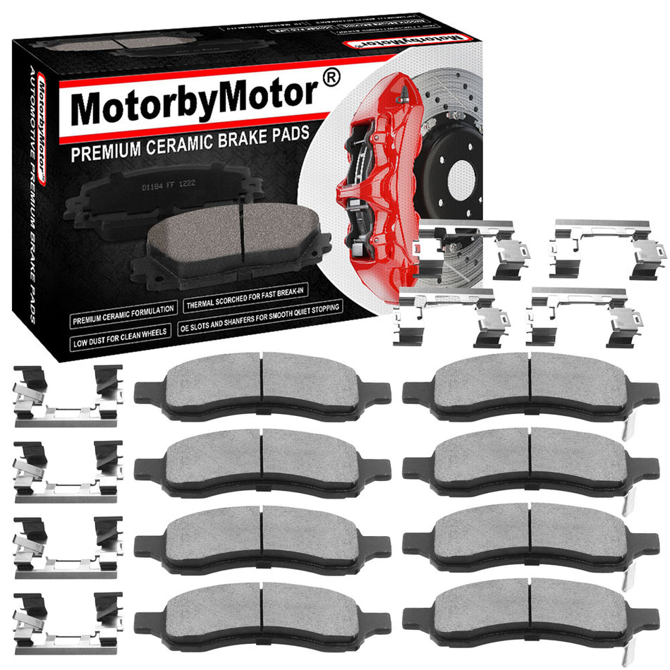 Buick Chevrolet Front Rear Ceramic Brake Pads with Hardware Kits