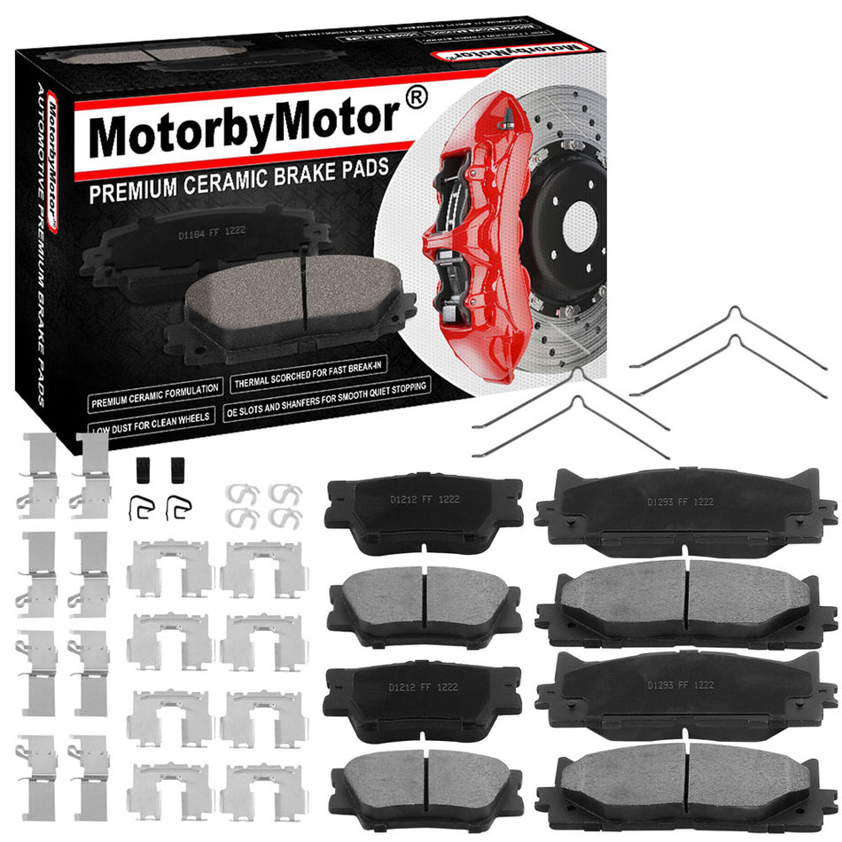 Ford Expedition, Lincoln Navigator  Front Rear Ceramic Brake Pads with Hardware Kits