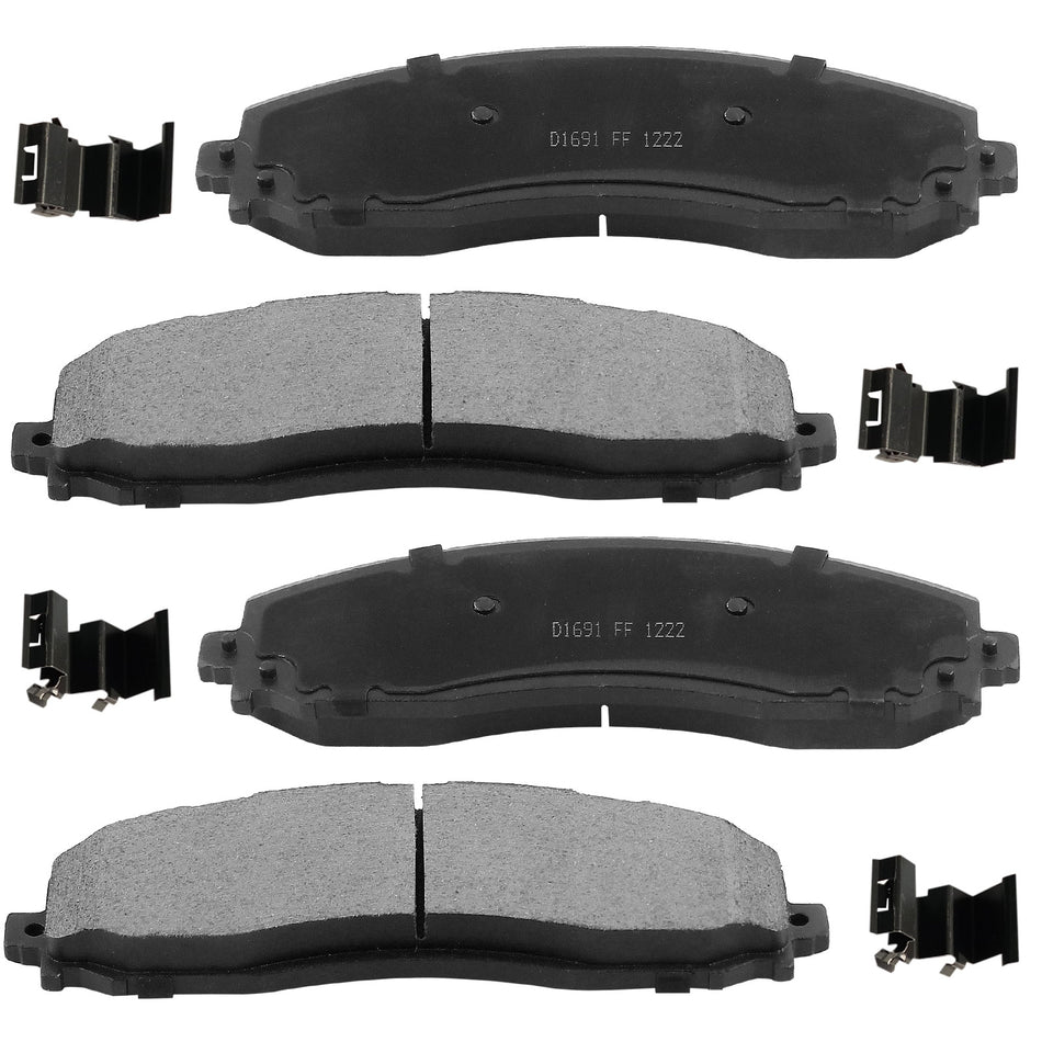 Ford F-250 Super Duty Front Rear Ceramic Brake Pads with Hardware