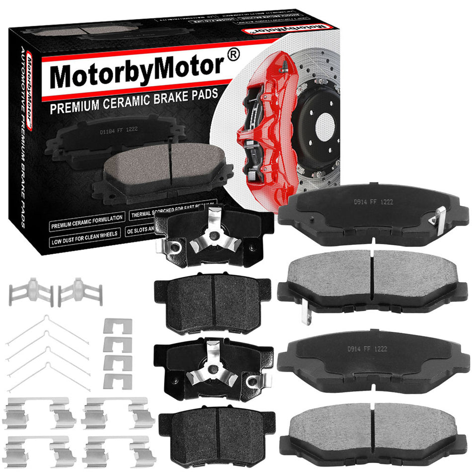 Honda CR-V Front Rear Ceramic Brake Pads with Hardware Kits