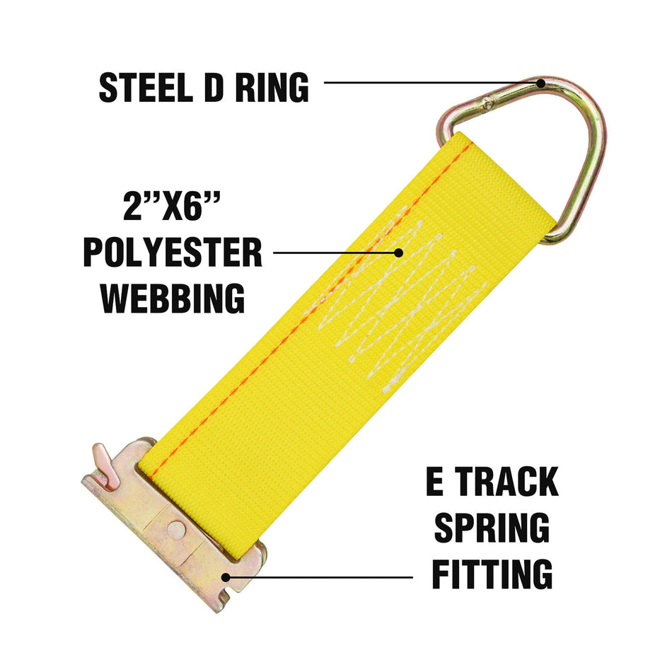 Robbor E-Track Rope Ring Tie Down Strap 2" x 6"