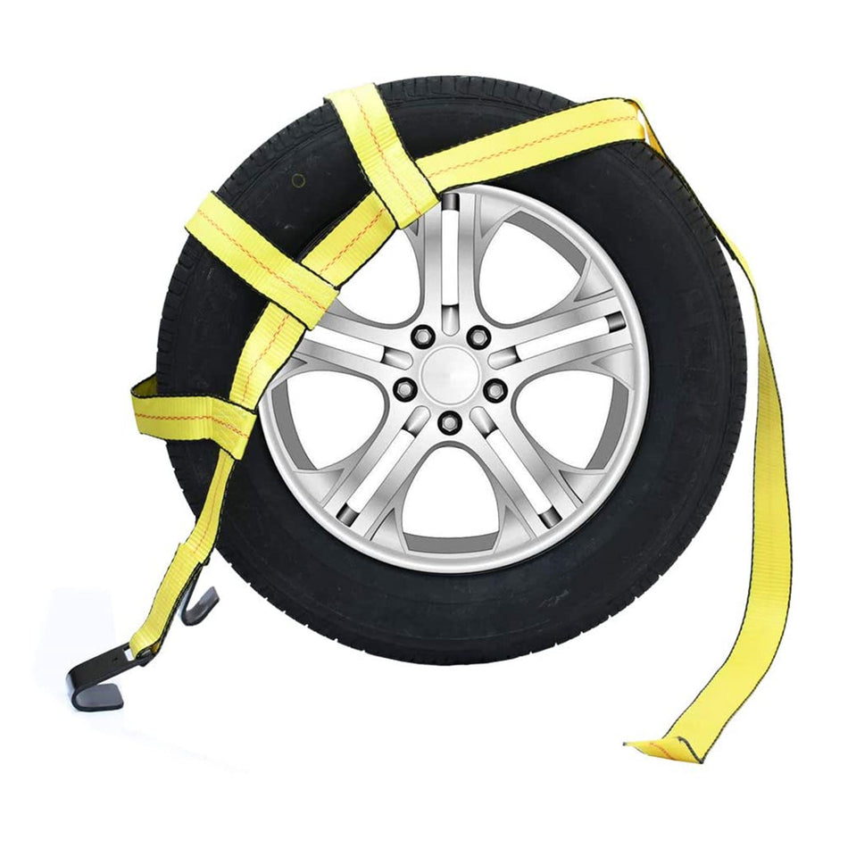 Robbor Tow Dolly Basket Straps with Flat Hook Fits 14" - 17" wheels