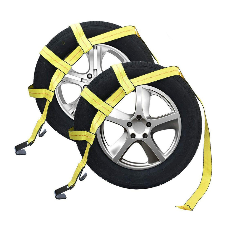 Robbor Tow Dolly Basket Straps with Flat Hook Fits 14" - 17" wheels