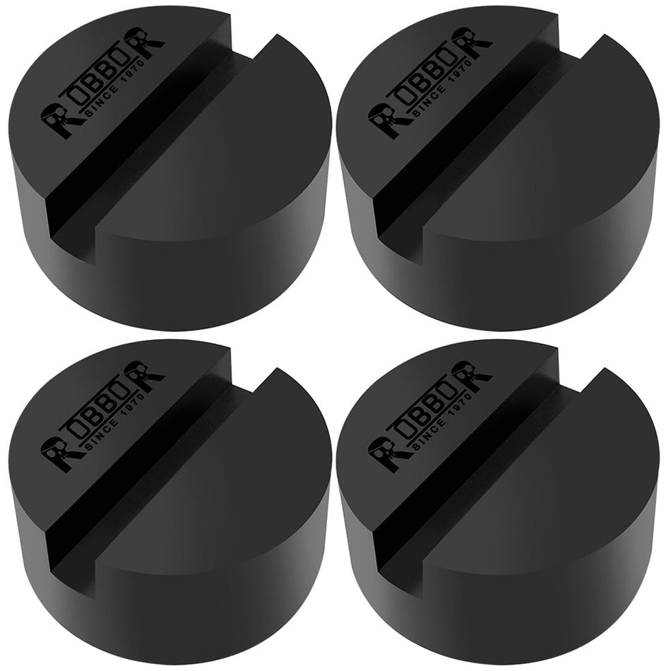 Robbor Rubber Jack Pads 3-Ton Capacity with Dia 2.9 inch and 0.4 inch Slotted