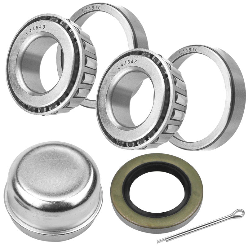 Trailer Bearing Repair Kit for 1-1/16" Tapered Spindles-L44643 Seal 1.250'' for 2000# EZ Lube Axles 1.00'' MotorbyMotor