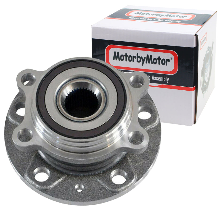 MotorbyMotor 513253 Front Wheel Bearing Hub Assembly Audi A3 Q3 TT, Volkswagen Beetle CC Eos Golf Cti Jetta Passat R32 Babbit Tiguan Low-Runout OE Directly Replacement Hub Bearing MotorbyMotor