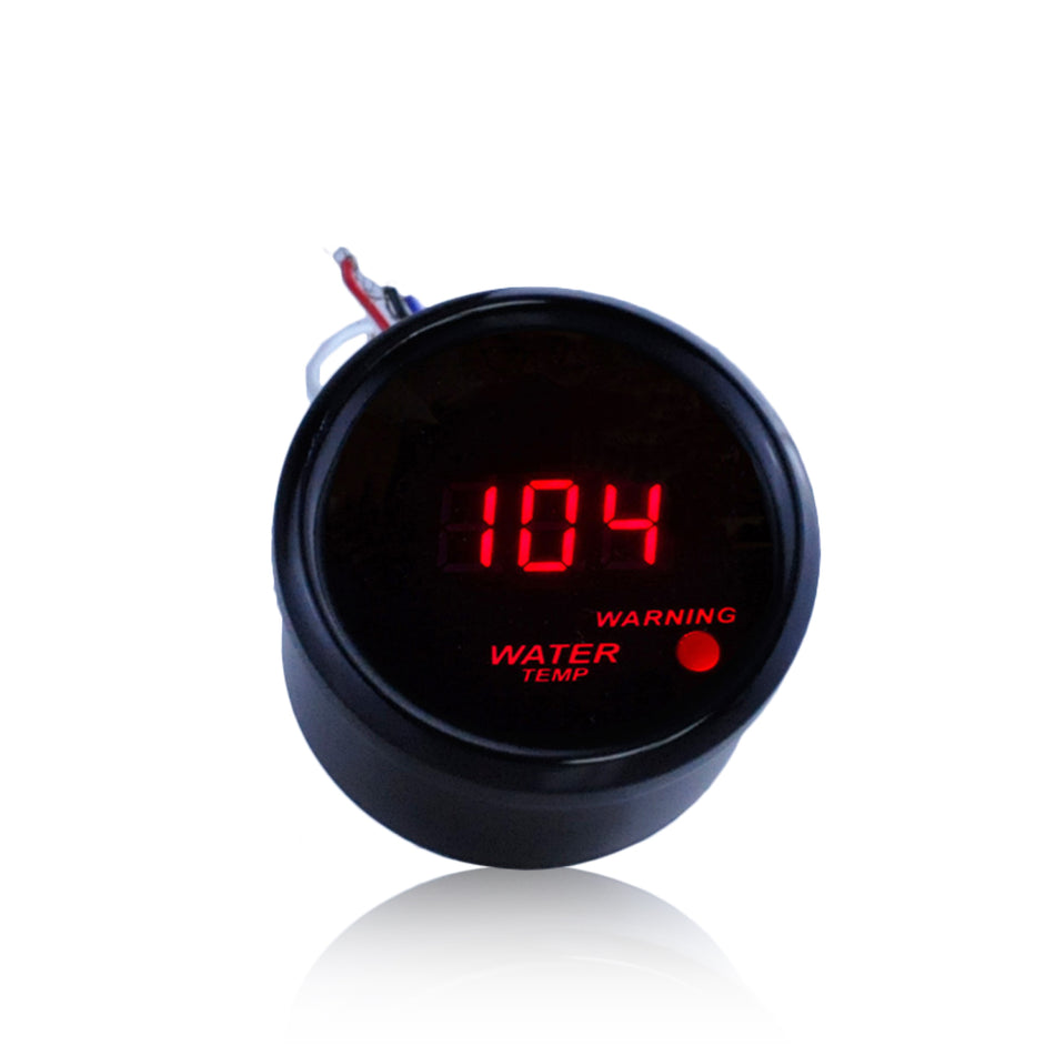 Digital Water Temperature Gauge 2" 52mm Red LED Water Temp Sensor Gauge Fahrenheit for Car Automotive DC 12V MotorbyMotor