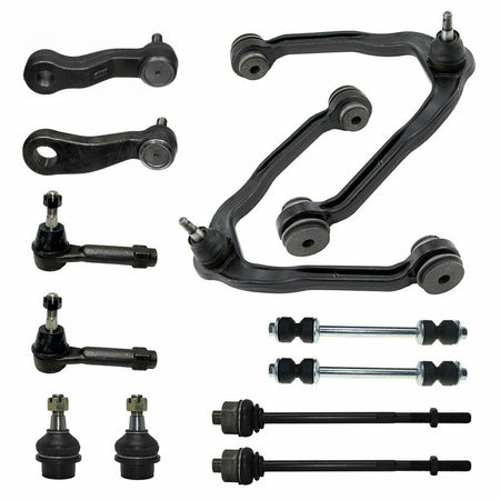 MotorbyMotor 13Pc Front Upper Control Arm Tie Rod Sway Bar Pitman Idler Arm Fit Cadillac Chevrolet GMC Control Arm Lower Ball Joint Tierod Pitman Idler Arm 4WD 4x4 MotorbyMotor