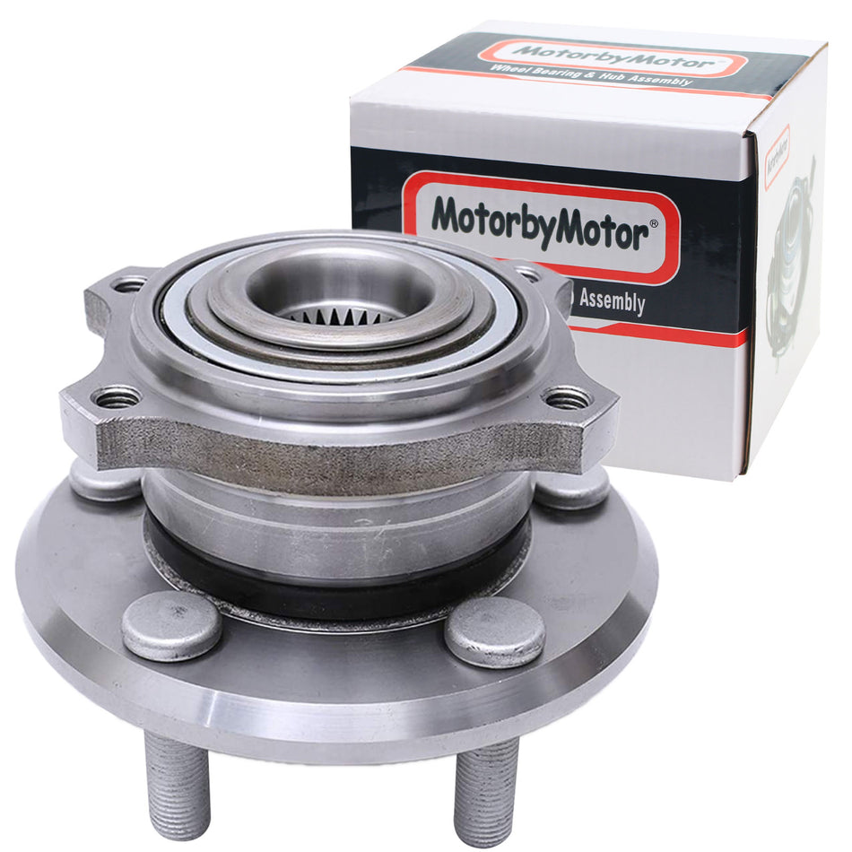 MotorbyMotor 513225 Front Wheel Bearing and Hub Assembly with 5 Lugs Fits for Dodge Charger Challenger Magnum, Chrysler 300 Low-Runout OE Directly Replacement Hub Bearing (AWD ONLY) MotorbyMotor