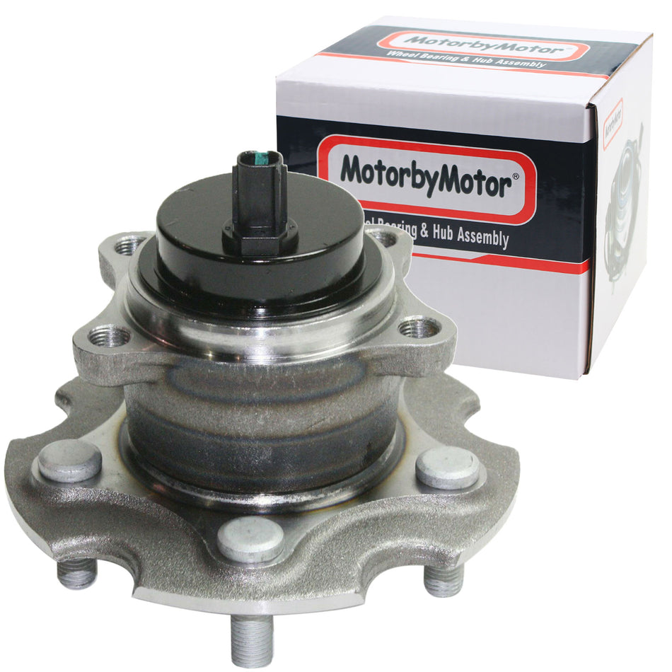 MotorbyMotor 512372 Rear Wheel Bearing and Hub Assembly with 5 Lugs, Lexus HS250H NX200T NX300 NX300H, Scion IM TC, Toyota RAV4 Low-Runout OE (w/ABS) MotorbyMotor