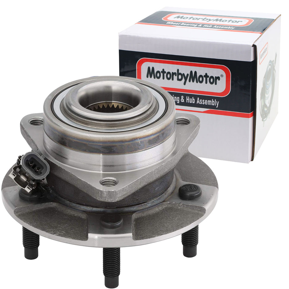 MotorbyMotor 513189 Front Wheel Bearing and Hub Assembly with 5 Lugs Fits for Saturn Vue 02-07, Pontiac Torrent 06, Chevrolet Equinox 05-06 Hub Bearing (4-Wheel ABS) MotorbyMotor