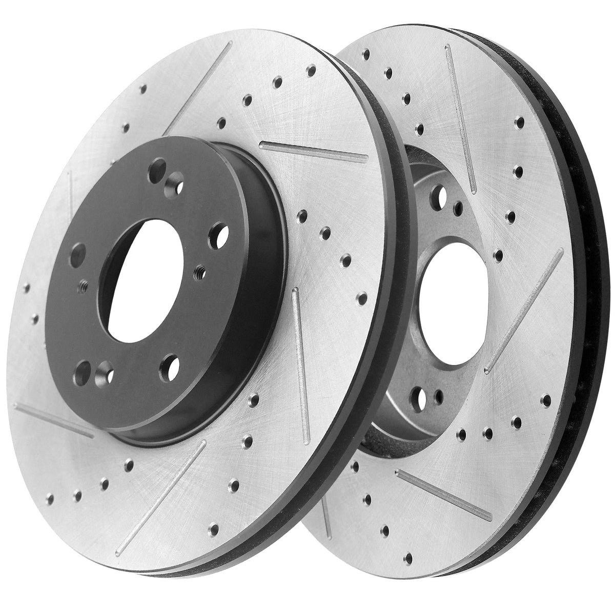 MotorbyMotor Front Brake Rotors 282mm Drilled & Slotted Brake Rotor Fits for Acura ILX, Honda Civic Accord Element CR-V MotorbyMotor