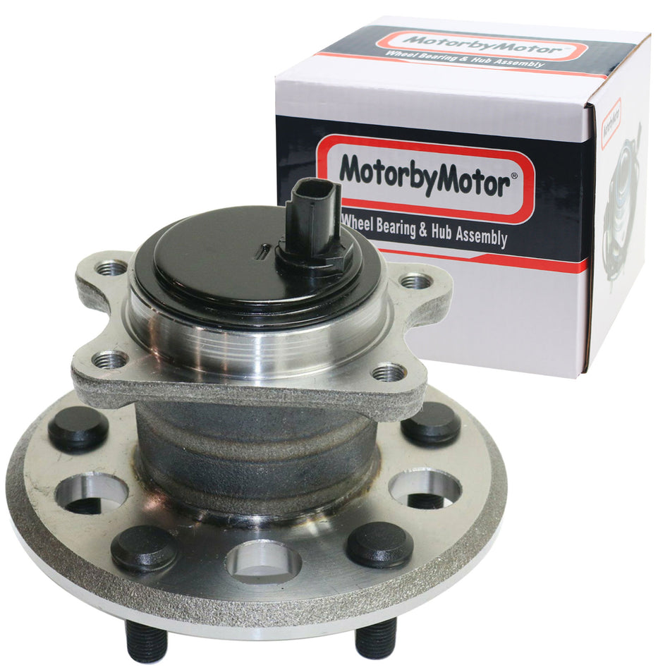 MotorbyMotor 512455 Rear Passenger Wheel Bearing and Hub Assembly with 5 Lugs Fits for 2013-2018 Toyota Avalon, 2012-2017 Toyota Camry Low-Runout OE Directly Replacement Hub Bearing (w/ABS, Right LH) MotorbyMotor