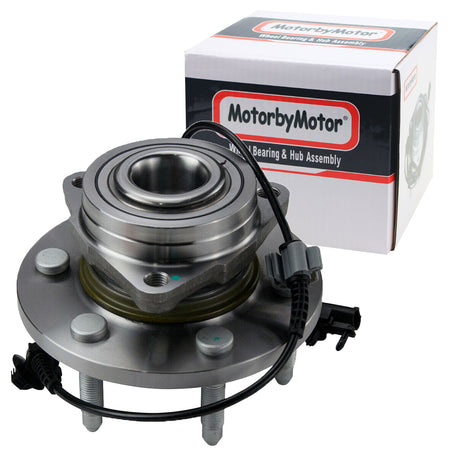 MotorbyMotor 515096 Front Wheel Bearing and Hub Assembly 4WD with 6 Lug for Cadillac Escalade ESV EXT, Chevrolet Avalanche Silverado Suburban 1500 Tahoe, GMC Sierra 1500 Yukon XL Hub Bearing w/ABS MotorbyMotor