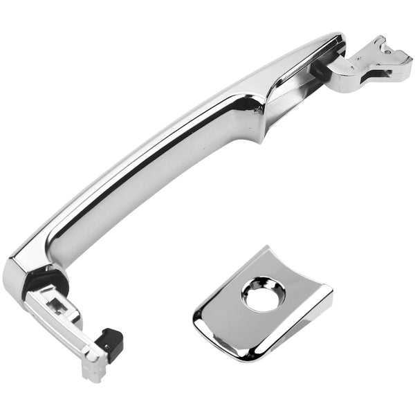Front Left Exterior Door Handle Fits for Nissan Murano/Rogue,Infiniti FX35/FX45/G35 Driver Side Outer Door Handles with Keyhole (Chrome Silver) MotorbyMotor