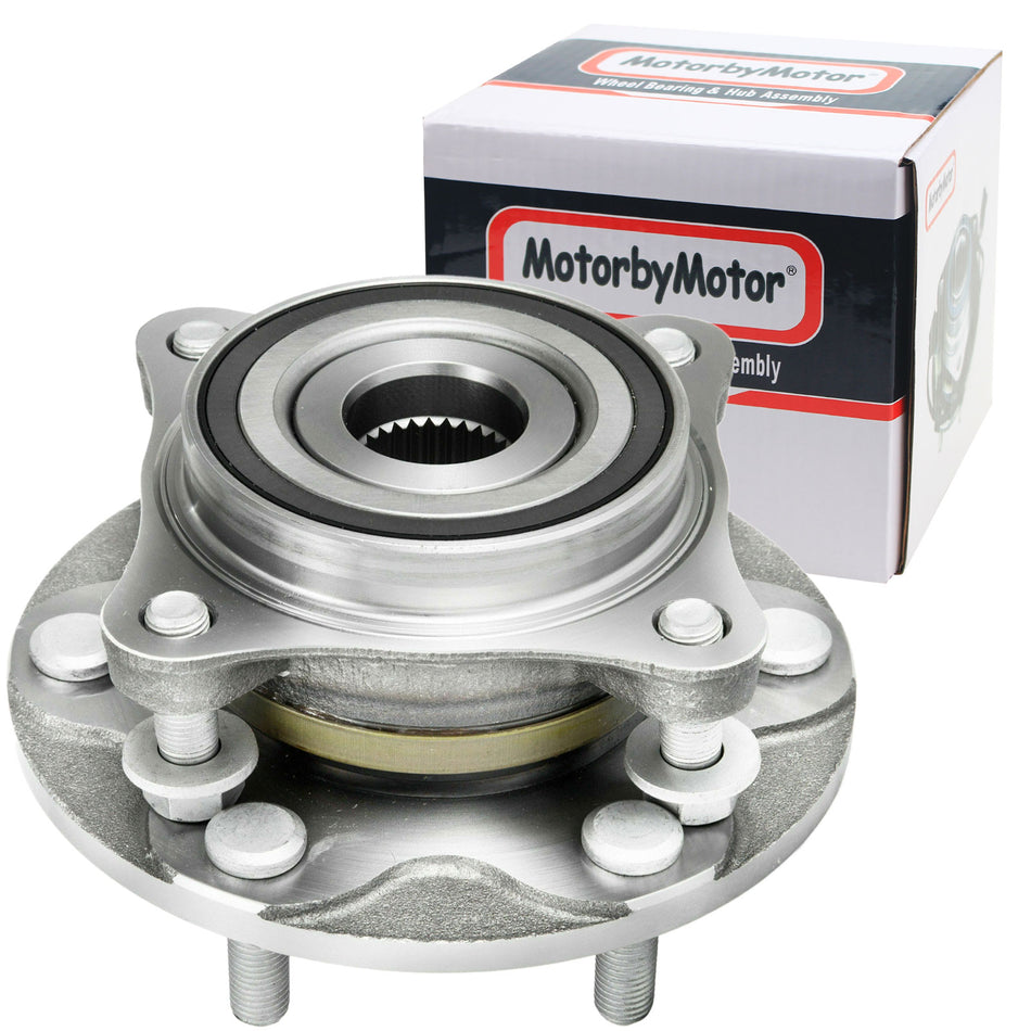 MotorbyMotor 950-001 Front Wheel Bearing and Hub Assembly 4WD with 6 Lugs Fits for Lexus GX460 GX470 (All Models), Toyota 4Runner FJ Cruiser Tacoma (4WD ONLY) Hub Bearing (4WD 4x4, 515040) MotorbyMotor