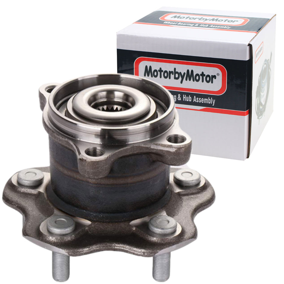 MotorbyMotor 512373 Rear Wheel Bearing and Hub Assembly with 5 Lugs Fits for 2011-2014 Nissan Juke, 2008-2013 Nissan Rogue Low-Runout OE Directly Replacement Hub Bearing (AWD) MotorbyMotor