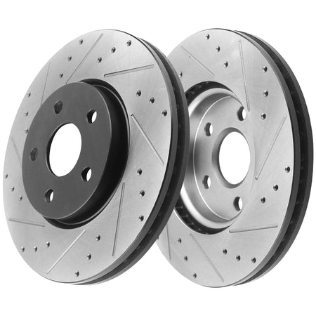 Front Drilled and Slotted Disc Brake Rotors Fit 2012 2013 2014 2015 2016 2017 2018 2019 Ford F-250 F-450 Super Duty[2013 2014 2015 2016 Ford F-350 Super Duty] 8 Lugs 4WD MotorbyMotor