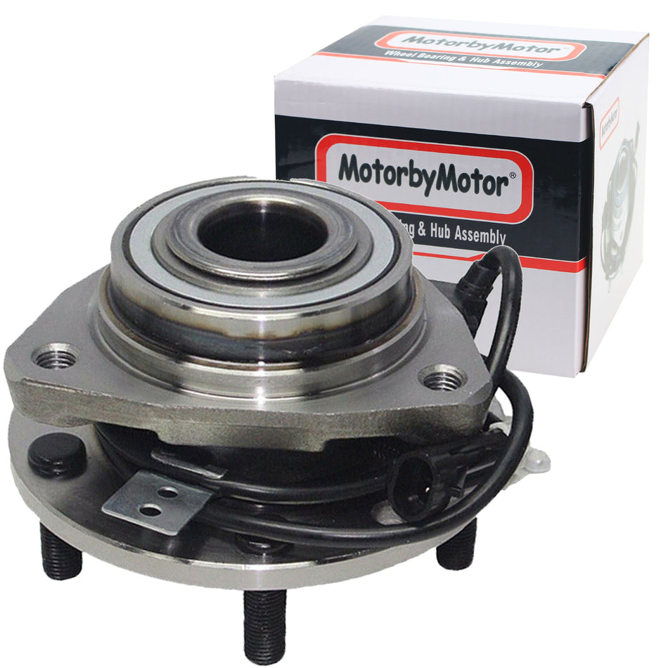 MotorbyMotor 513124 Front Wheel Bearing and Hub Assembly 4WD with 5 Lugs Fits for Chevrolet S10 Blazer, GMC Jimmy Sonoma, Isuzu Hombre,Oldsmobile Bravada HUb Bearing (4x4, w/ABS) MotorbyMotor