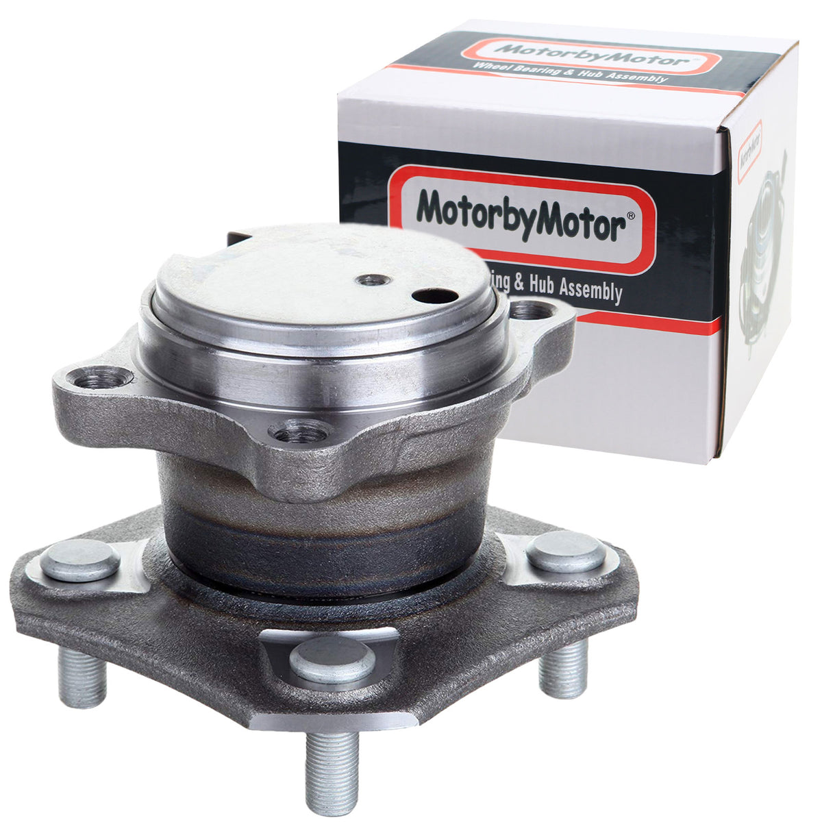 MotorbyMotor 512384 Rear Wheel Bearing Hub Assembly with 4 Lugs Fits for 2007-2012 Nissan Sentra (2.0L Only, 4-Wheel ABS) Low-Runout OE Directly Replacement Hub Bearing MotorbyMotor