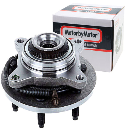 MotorbyMotor 515079 (4WD) Front Wheel Bearing and Hub Assembly with 6 Lugs Fits for Ford F-150, Lincoln Mark LT Navigator Low-Runout OE Directly Replacement Hub Bearing w/ABS MotorbyMotor