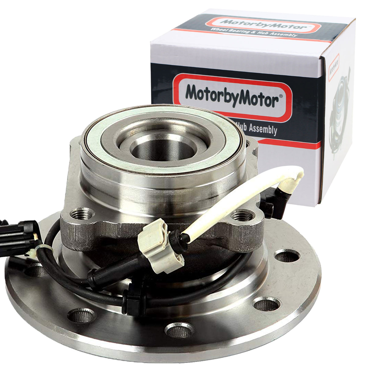 MotorbyMotor 515041 Front Wheel Bearing and Hub Assembly 4WD with 8 Lugs Fits for Chevy K1500 K2500 K3500, GMC K1500 K2500 K3500 Low-Runout OE Directly Replacement Hub Bearing (4x4, w/ABS) MotorbyMotor