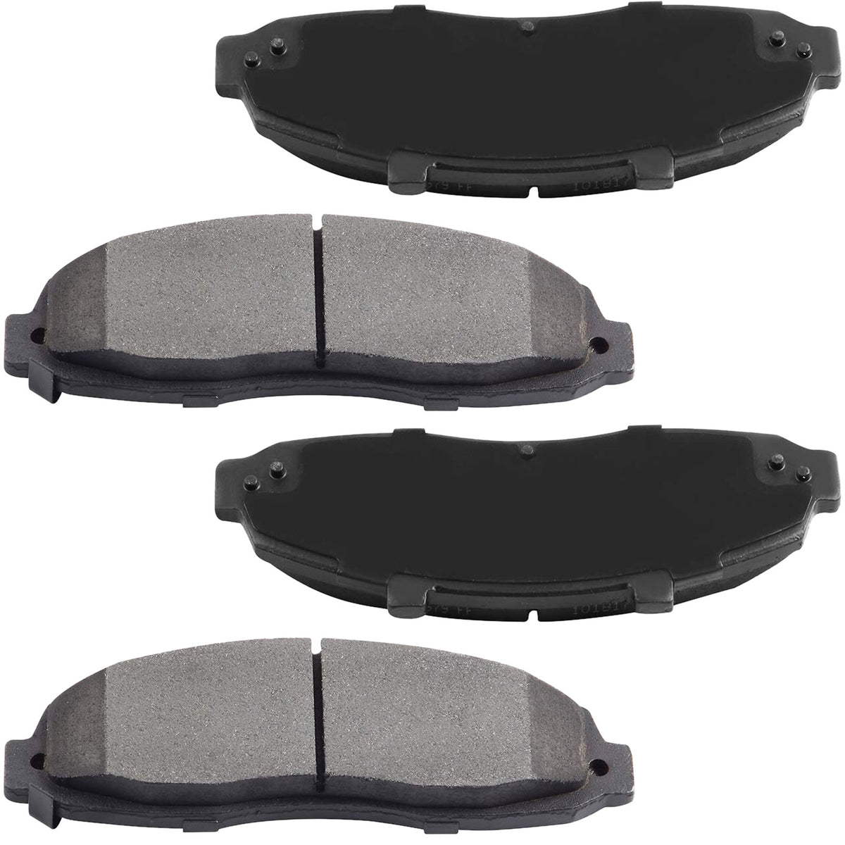 Front Ceramic Brake Pads w/Hardware Kits Fits for Ford F-150 1997 - 2003 (Excl. Lightning Models), Lincoln Blackwood 2002 (All Models) Ceramic Low Dust Brake Pad (All Models)-4 Pack MotorbyMotor