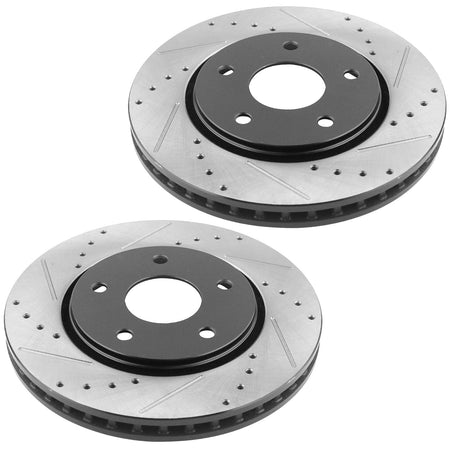 MotorbyMotor Front Brake Rotors 302.2mm Drilled & Slotted Brake Rotor Fits for Chrysler Town & Country, Dodge Grand Caravan Journey, Volkswagen Routan, Ram C/V MotorbyMotor