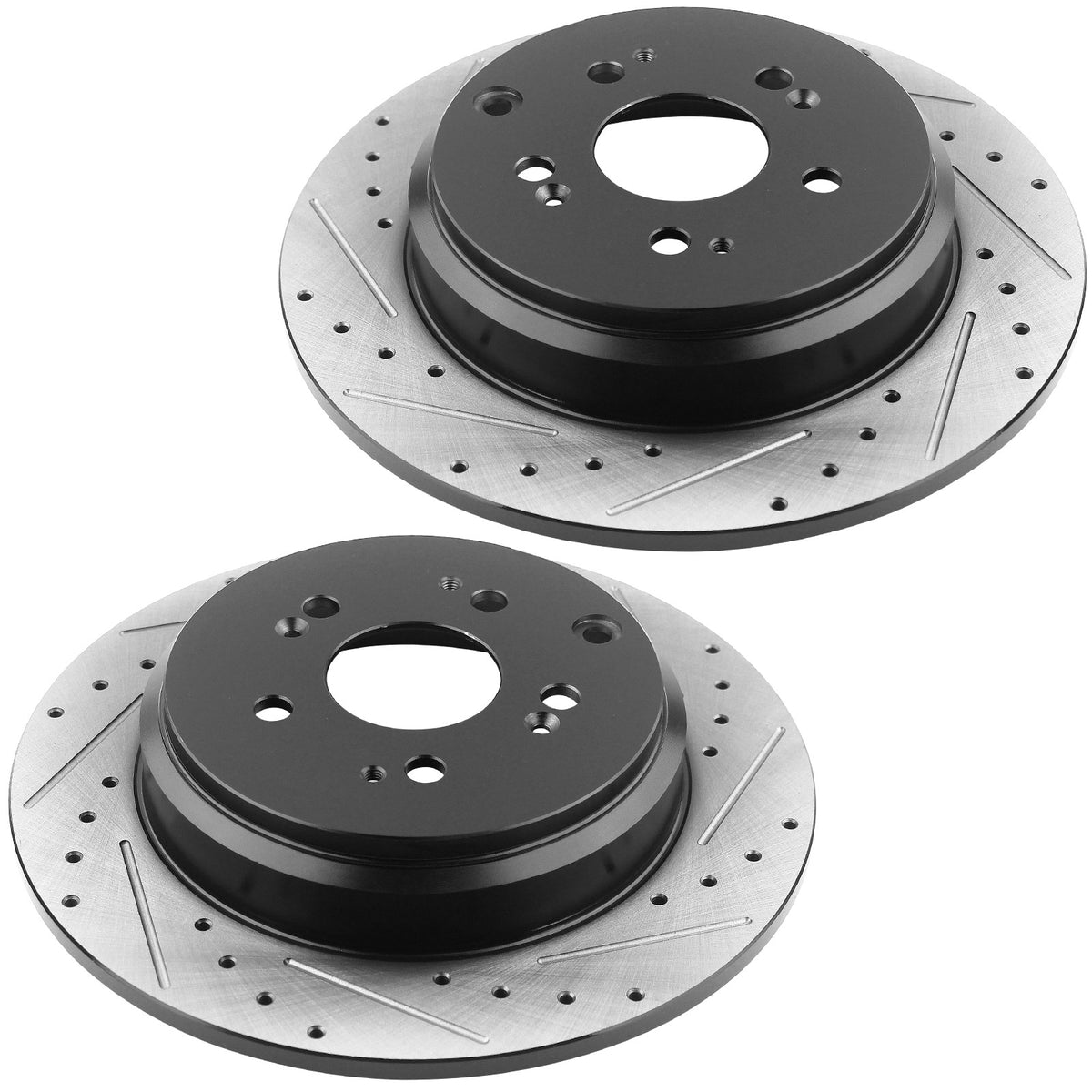 Rear Brake Rotors 334mm Drilled & Slotted Brake Rotor Fits for Acura MDX ZDX, Honda Pilot Odyssey-All Models MotorbyMotor