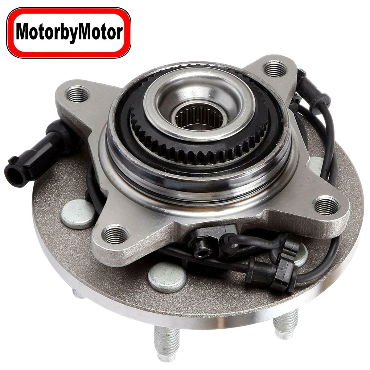 MotorbyMotor 515043 Front Wheel Bearing and Hub Assembly with 6 Lugs Fits for Ford Expedition, Lincoln Navigator Low-Runout OE Directly Replacement Hub Bearing (w/ABS, 4WD 4x4) MotorbyMotor