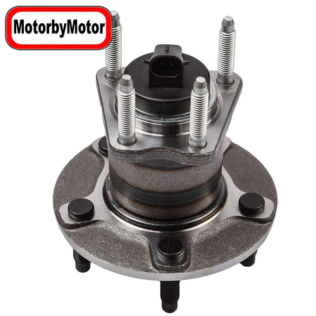 MotorbyMotor 512285 Rear Wheel Bearing and Hub Assembly w/5 Lugs Fits for Chevrolet Cobalt HHR Malibu, Pontiac G6 Saturn Aura Low-Runout OE Directly Replacement Hub Bearing w/4-Wheel ABS MotorbyMotor