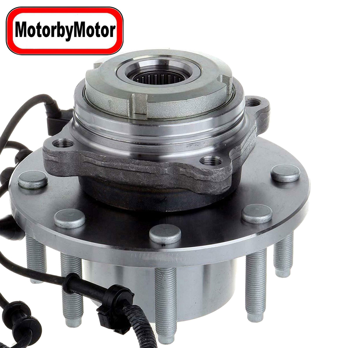 MotorbyMotor 515056 Front Wheel Bearing and Hub Assembly 4WD with 8 Lugs for Ford Excursion,Ford F-250 F-350 Super DutyLow-Runout OE Replacement Hub Bearing w/ABS MotorbyMotor