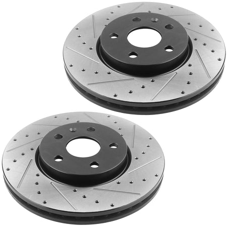 MotorbyMotor Front Brake Rotors 321mm Drilled & Slotted Brake Rotor Fits for Chevy Malibu Limited Impala Equinox, Buick Allure Lacrosse Regal, GMC Terrain MotorbyMotor