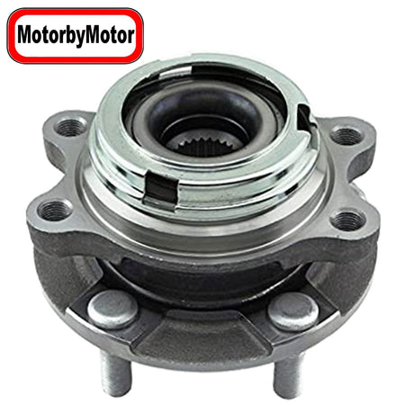 MotorbyMotor 513334 Front Wheel Bearing Hub Assembly w/5 Lugs Fits for Infiniti EX35 EX37 FX35 FX37 G25 G35 G37 M35 M35H M37 M45 M56 Q40 Q50 Q60 Q70 Q70L QX50 QX70 370Z Hub Bearing (2WD RWD, w/ABS) MotorbyMotor