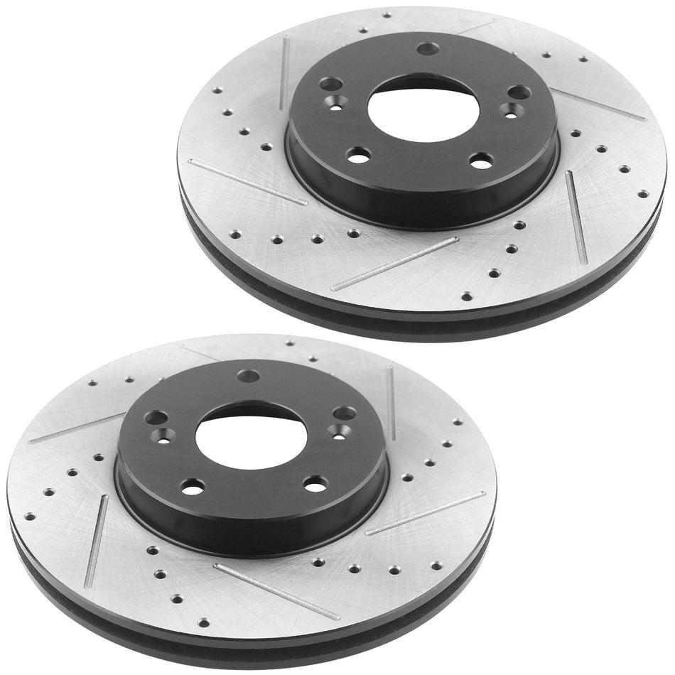 MotorbyMotor Front Brake Rotors 300mm Drilled & Slotted Brake Rotor Fits for Hyundai Sonata 2011 - 2014 (All Models), Kia Optima 2011 - 2015 (2.4L) MotorbyMotor