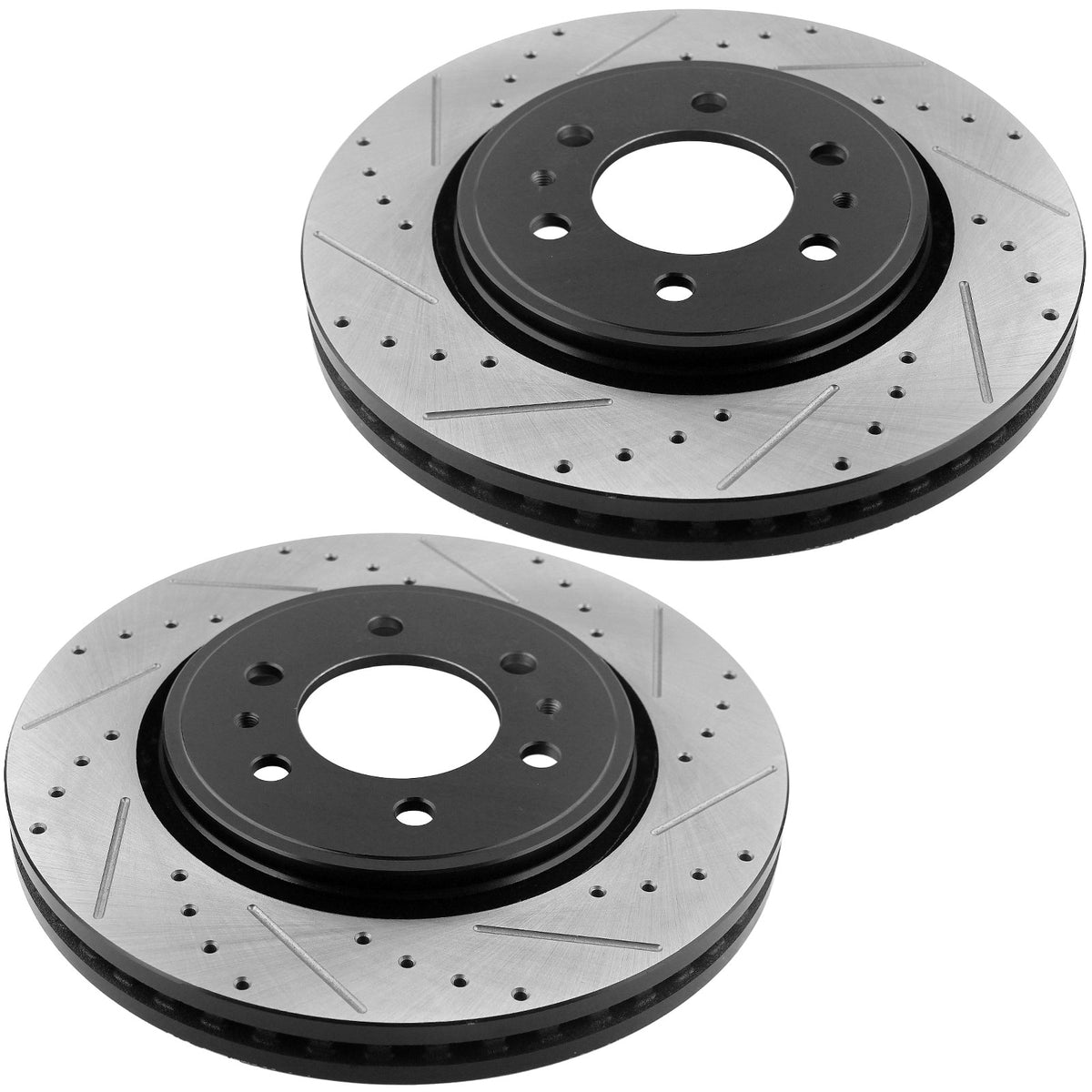 MotorbyMotor Front Brake Rotors 350mm Drilled & Slotted Design Brake Rotor & Brake Pad kit Fits for Ford Expedition F-150, Lincoln Navigator (All Models) MotorbyMotor