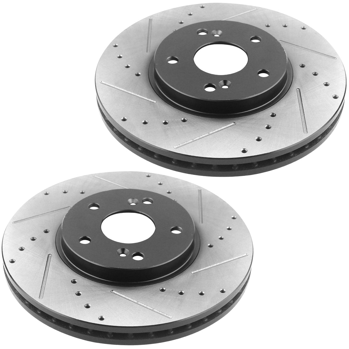 MotorbyMotor Front Brake Rotors & Brake Pad Kit 300mm Drilled & Slotted Design Fits for Acura TSX, Acura TL, Honda Accord MotorbyMotor