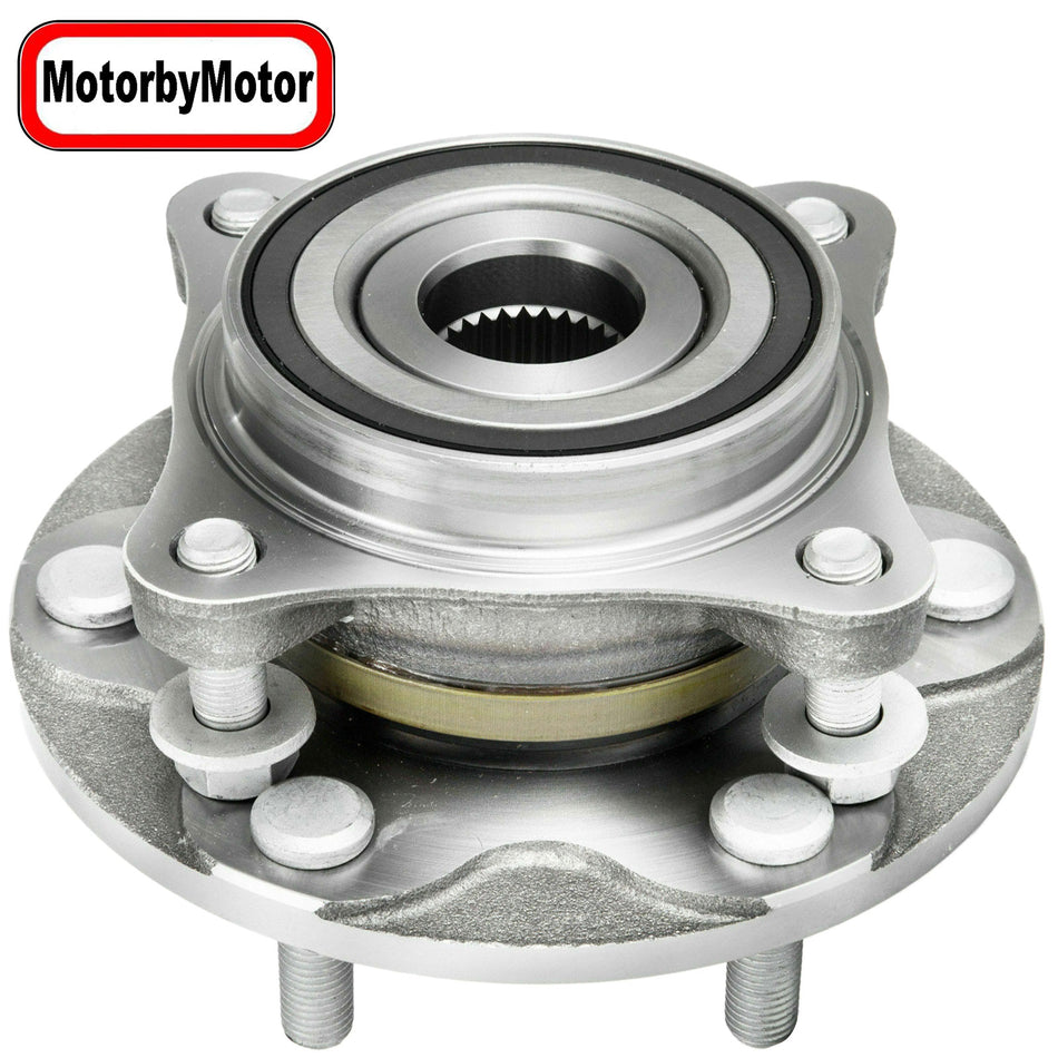 MotorbyMotor 950-001 Front Wheel Bearing and Hub Assembly 4WD with 6 Lugs Fits for Lexus GX460 GX470 (All Models), Toyota 4Runner FJ Cruiser Tacoma (4WD ONLY) Hub Bearing (4WD 4x4, 515040) MotorbyMotor