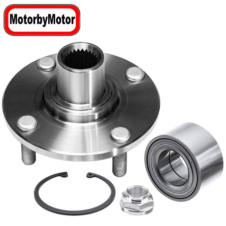 MotorbyMotor 518510 Front Wheel Bearing and Hub Assembly with 4 Lugs Fits for 2000-2011 Ford Focus Low-Runout OE Directly Replacement Hub Bearing (w/ABS) MotorbyMotor