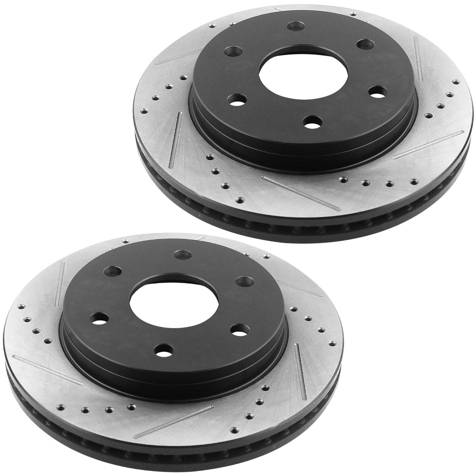 MotorbyMotor Front Brake Rotors 305 mm Drilled & Slotted Brake Rotor Fits for Cadillac Escalade, Chevrolet Astro Avalanche Express 1500 2500 Tahoe, GMC Safari Savana 1500 2500 Sierra 1500, Yukon XL MotorbyMotor