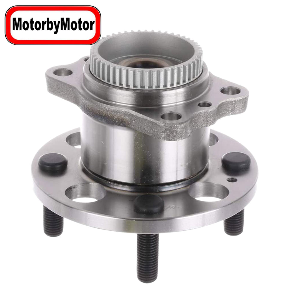 MotorbyMotor 512483 Rear Wheel Bearing and Hub Assembly with 4 Lugs Fits for 2012-2017 Hyundai Accent, 2012-2017 Kia Rio Low-Runout OE Directly Replacement Hub Bearing (w/ABS) MotorbyMotor