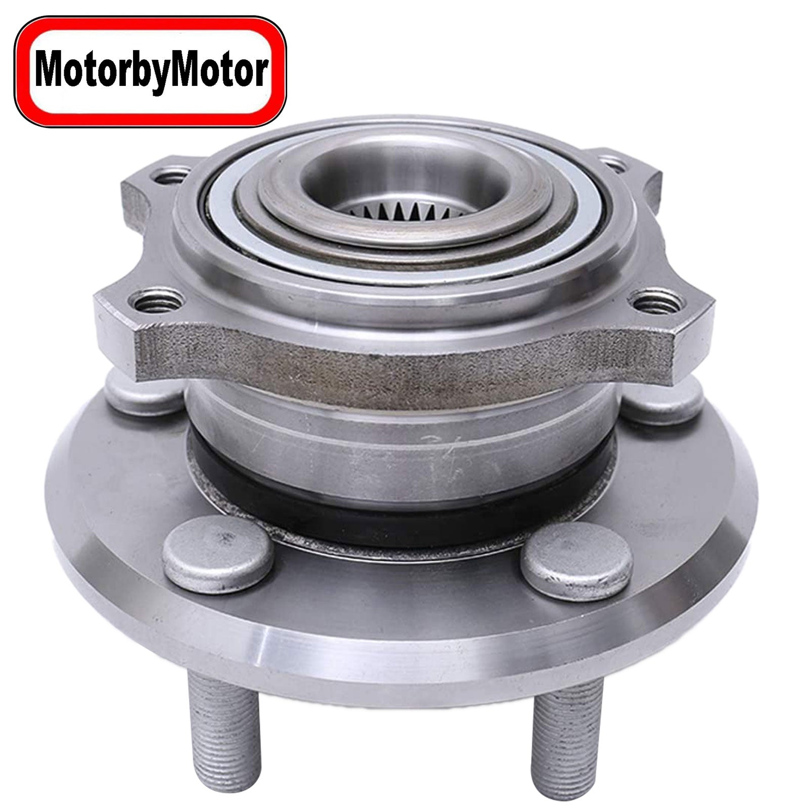 MotorbyMotor 513225 Front Wheel Bearing and Hub Assembly with 5 Lugs Fits for Dodge Charger Challenger Magnum, Chrysler 300 Low-Runout OE Directly Replacement Hub Bearing (AWD ONLY) MotorbyMotor