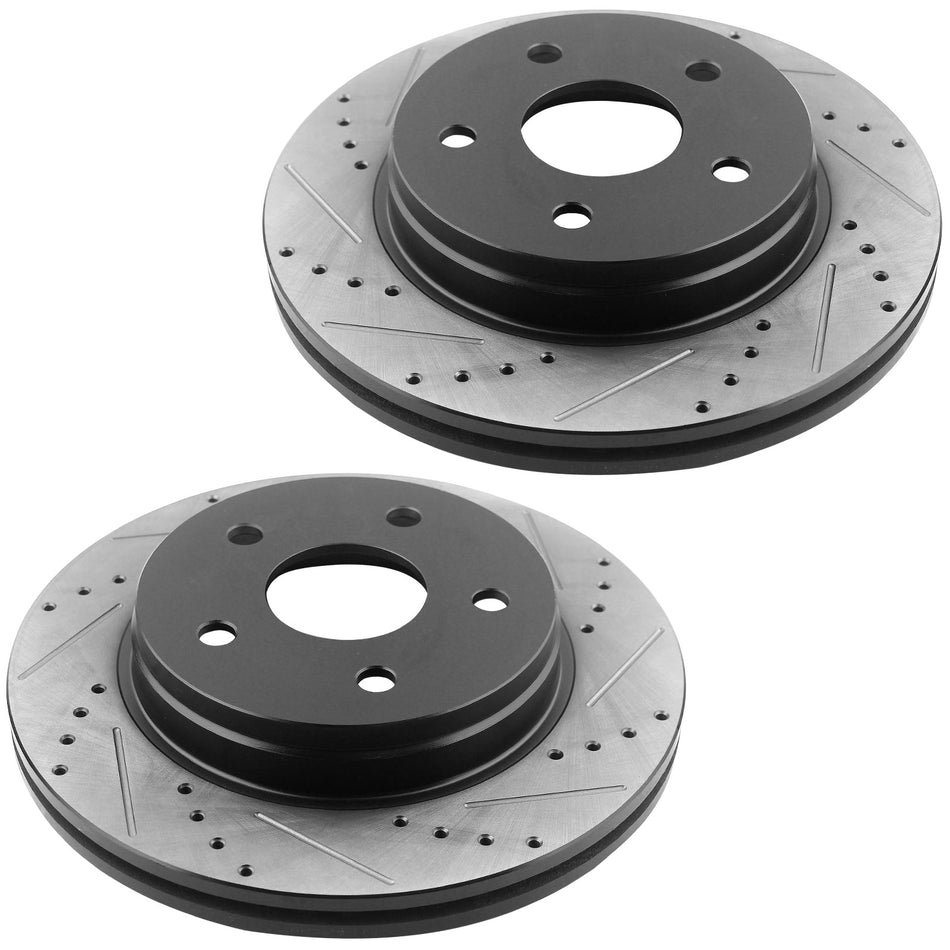 MotorbyMotor Front Brake Rotors 336mm Drilled & Slotted Brake Rotor Fits for Dodge Ram 1500 Dakota Durango, Ram 1500 4000, Chrysler Aspen MotorbyMotor