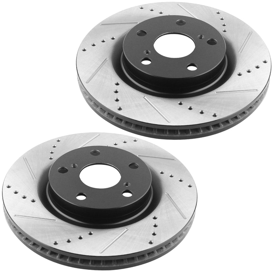 MotorbyMotor Front Brake Rotors 295.9mm Drilled & Slotted Brake Rotor Fits for Toyota Avalon Camry, Lexus ES300H ES350- All Models MotorbyMotor